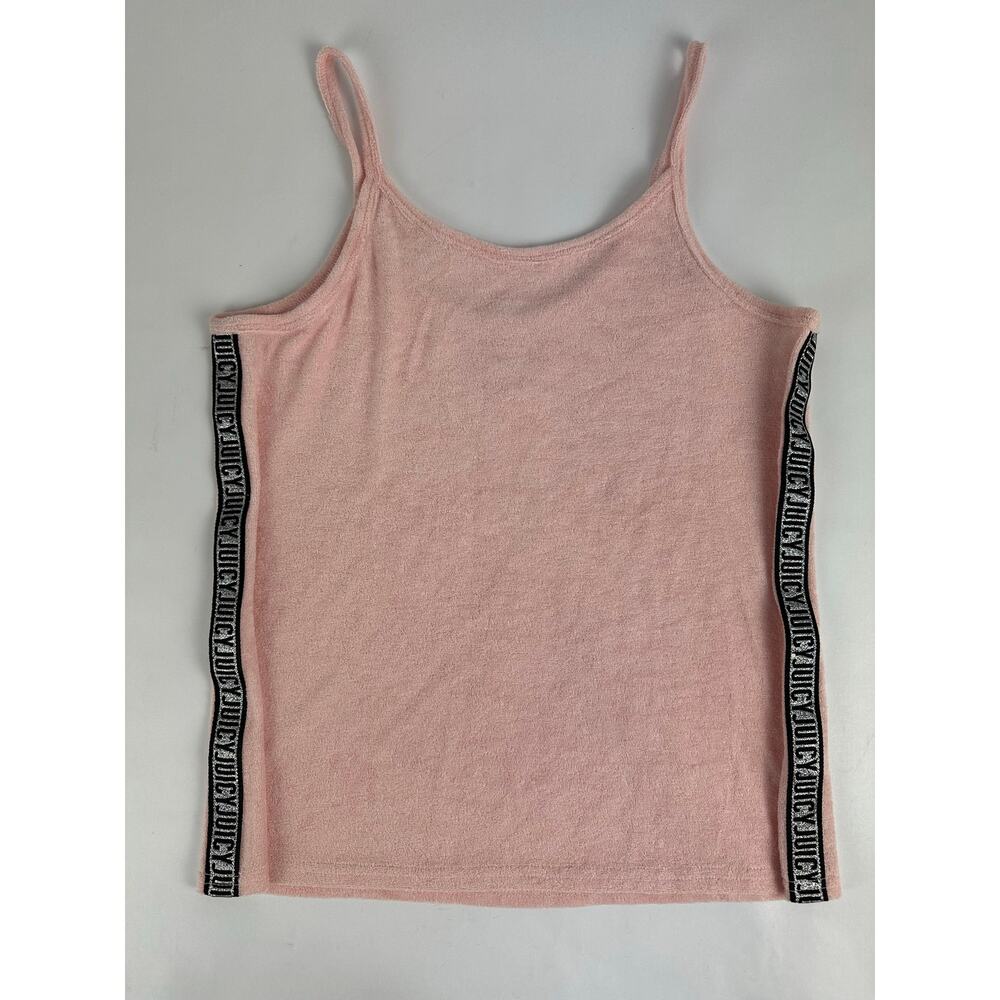 Juicy Couture Size Medium Logo Terry Cloth Sleepwear Tank top Pink Y2K